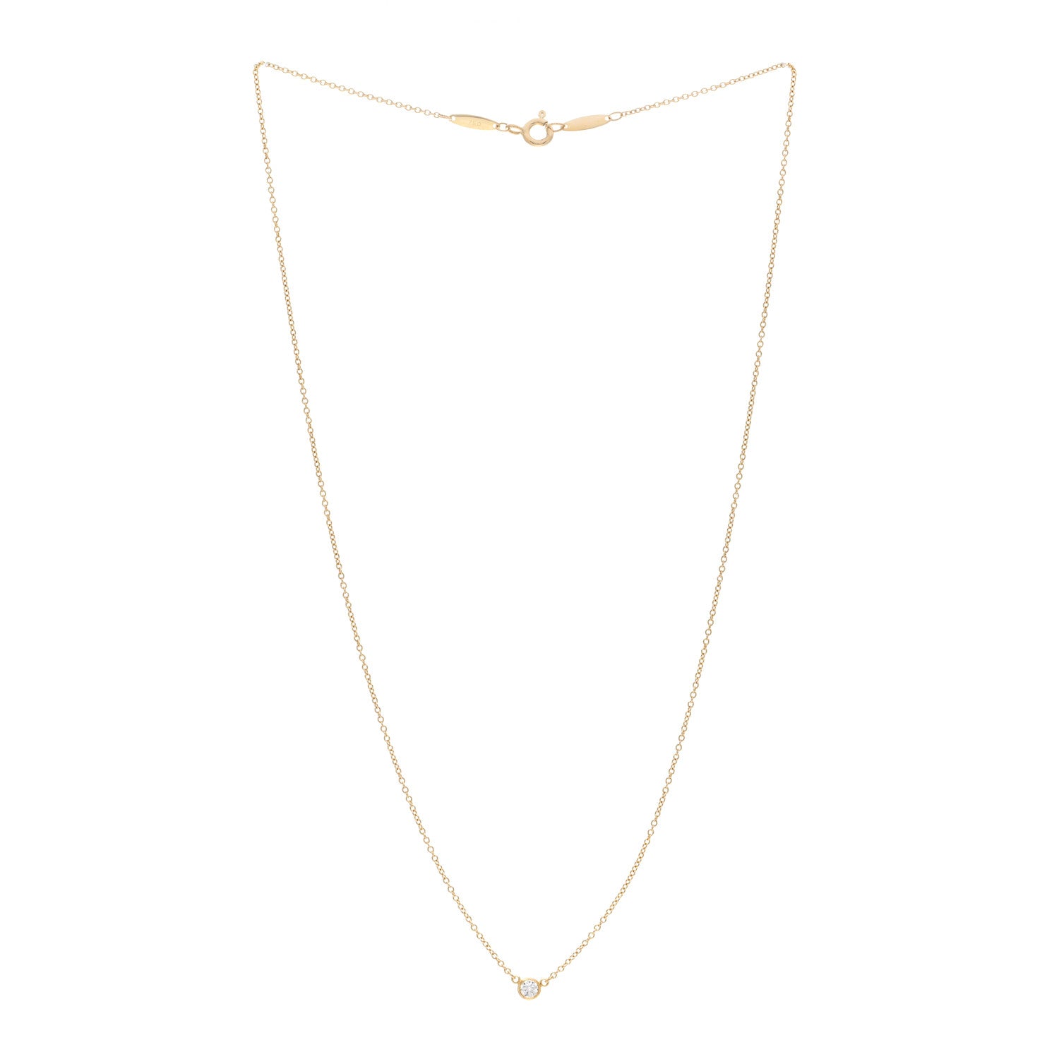Tiffany 18K Yellow Gold Diamond .12ct Elsa Peretti Diamonds by the Yard Pendant Necklace 3 of 5