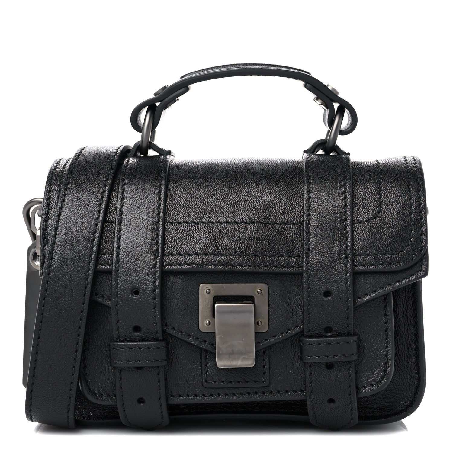 Proenza Schouler Lambskin Micro PS1 Satchel Black 1 of 9