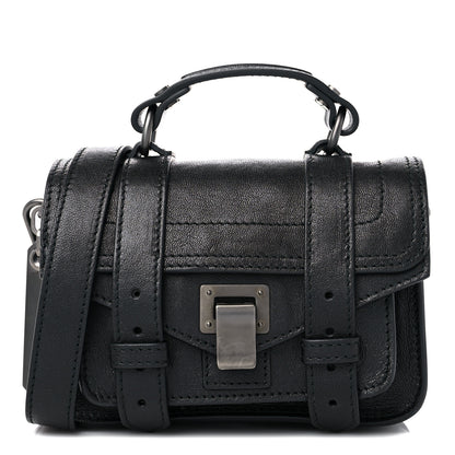 Proenza Schouler Lambskin Micro PS1 Satchel Black 1 of 9