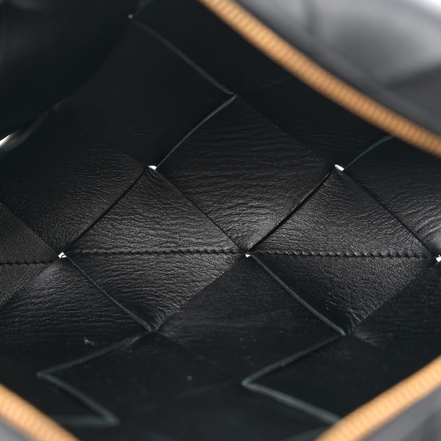 Lambskin Maxi Intrecciato Small Cassette Camera Bag Black