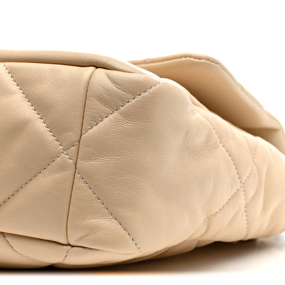 Chanel Goatskin Quilted Large Chanel 19 Flap Beige 10 of 13