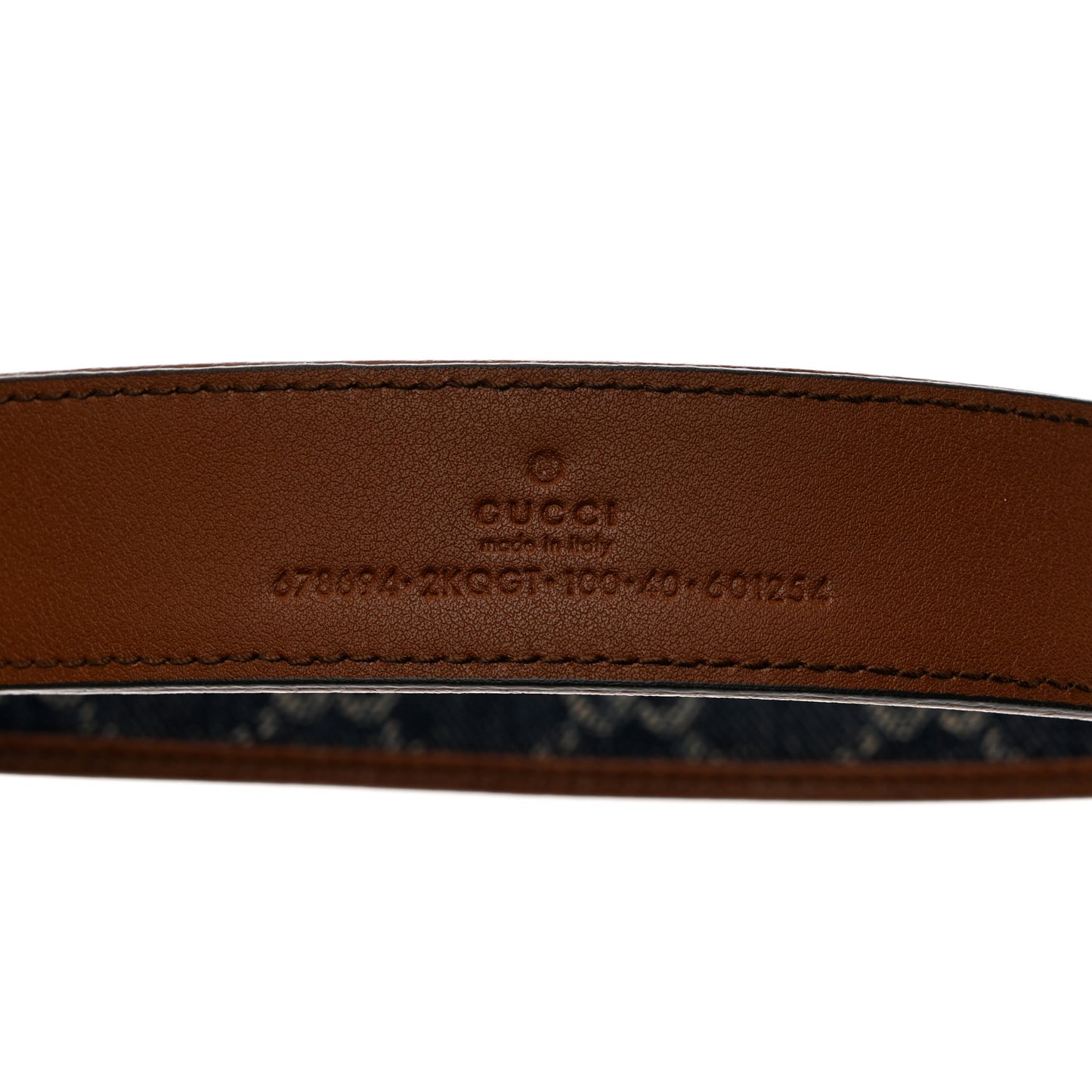 New Denim GG Monogram Dollar Calfskin Belt 100 40 Blue Tea Cuir Epilog