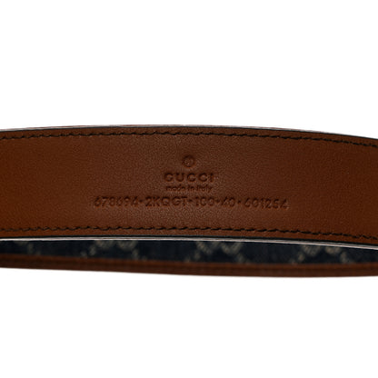Gucci New Denim GG Monogram Dollar Calfskin Belt 100 40 Blue Tea Cuir Epilog 5 of 5