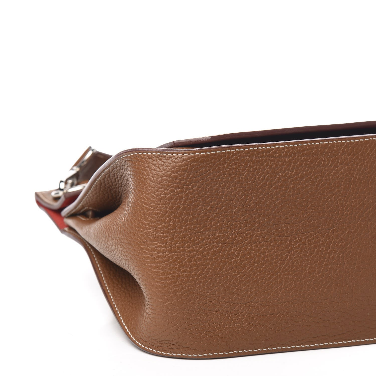 Hermes Taurillon Clemence Bi-Color Jypsiere 31 Gold Rouge Casaque 10 of 13