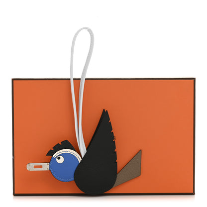 Hermes Epsom Swift Chevre Mysore Birdy Bag Charm Black Etoupe Bleu Hydra Bleu Brume 5 of 5