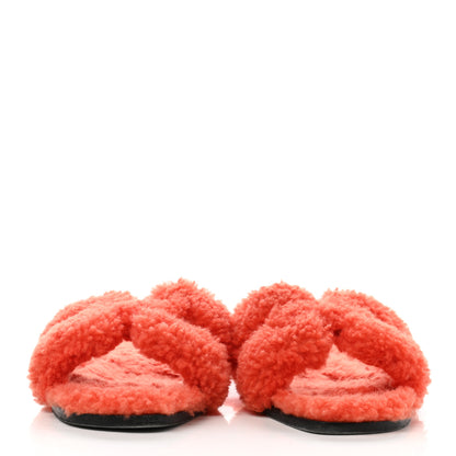 Hermes Woolskin Oran Sandals 38 Orange 2 of 8