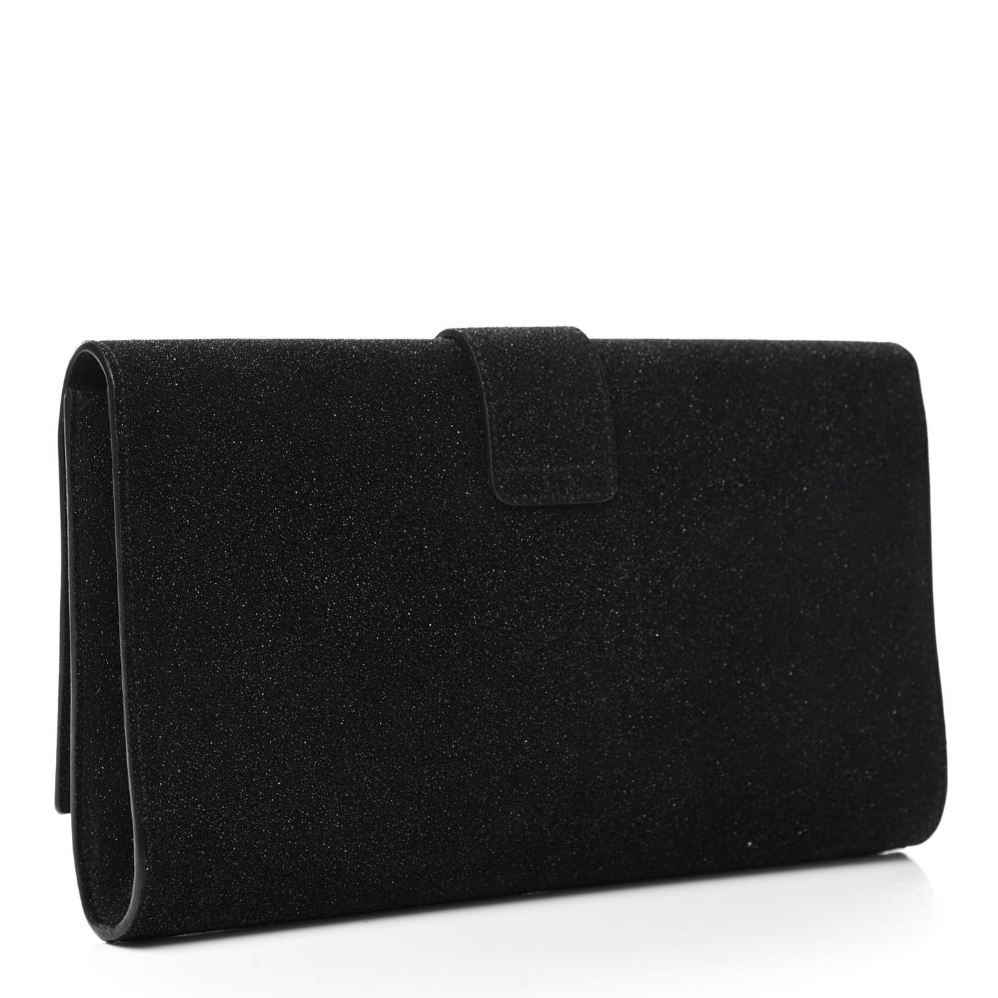 Glitter Calfskin Classic Y Ligne Clutch Black