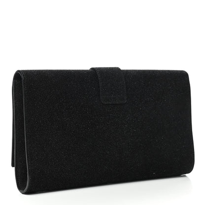 Saint Laurent Glitter Calfskin Classic Y Ligne Clutch Black 3 of 7
