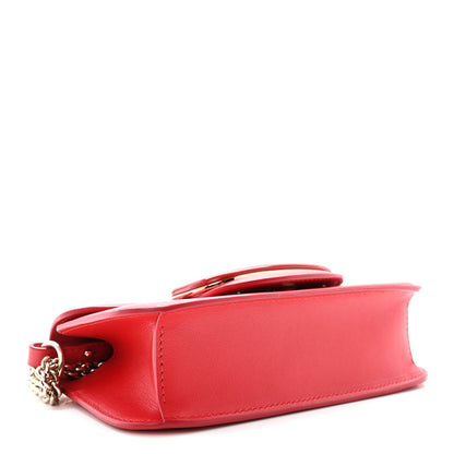 Valentino Garavani Calfskin Enamel Vlogo Small Loco Shoulder Bag Rouge Pur 4 of 9