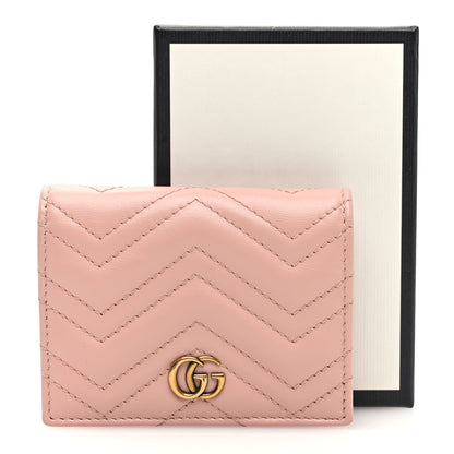 Gucci Calfskin Matelasse GG Marmont Card Case Wallet Perfect Pink 7 of 7