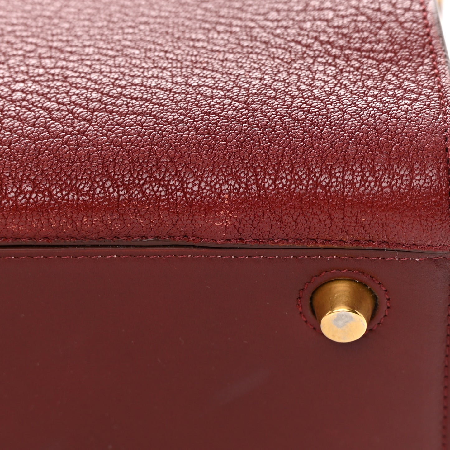 Bullhide Calfskin Small Ring Bag Dark Ruby