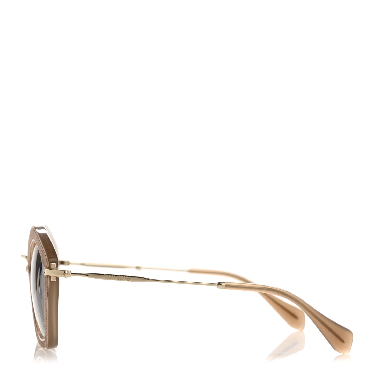Acetate Suede Geometric Sunglasses SMU06O Dark Rose