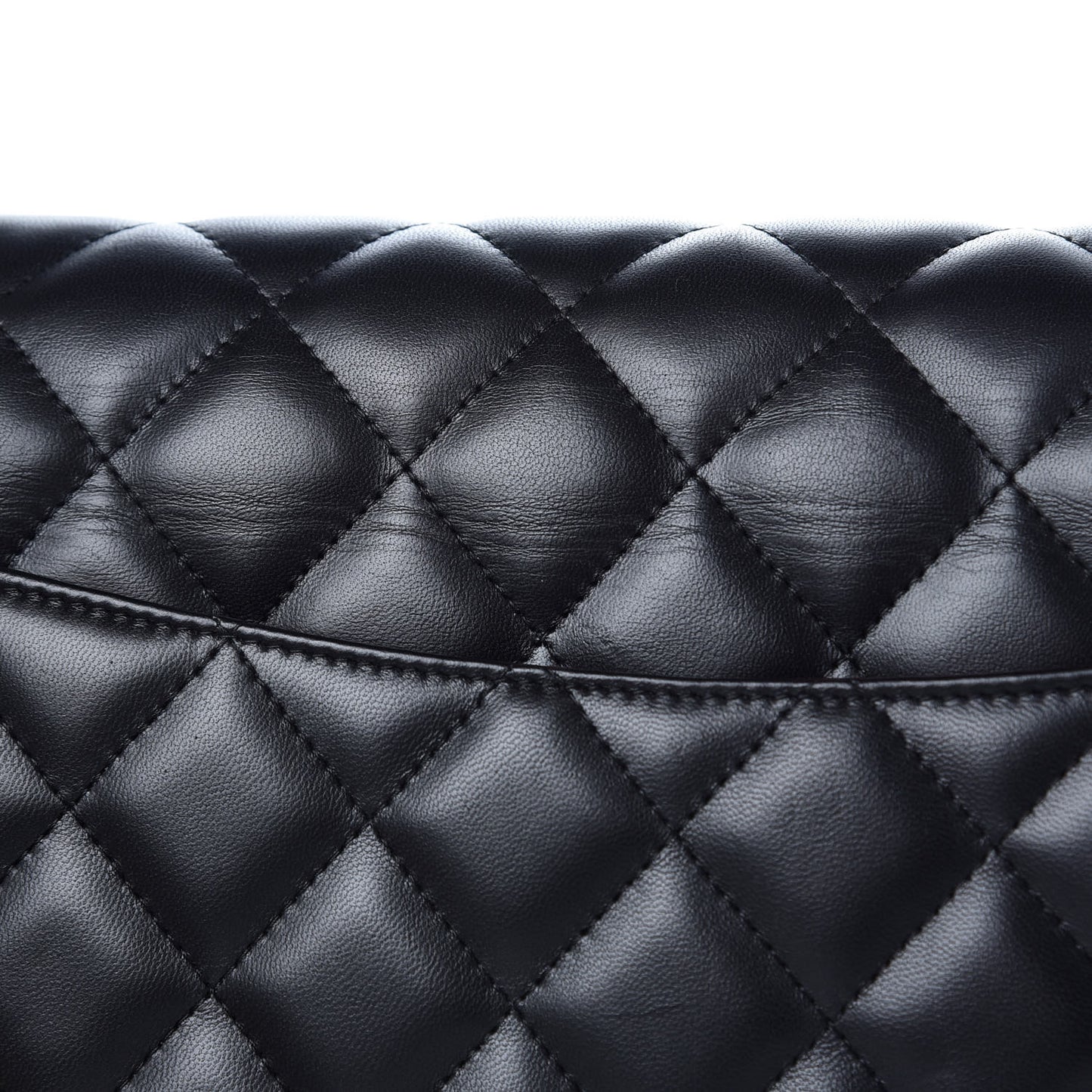 Lambskin Quilted Jumbo Double Flap Black