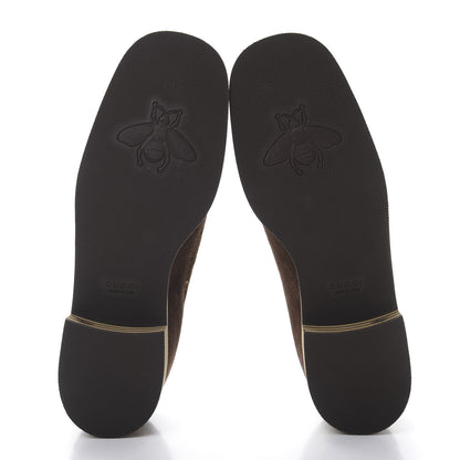 Gucci Velvet GG Monogram Thompson Derby Loafers 36.5 Vintage Cocoa Brown 5 of 8