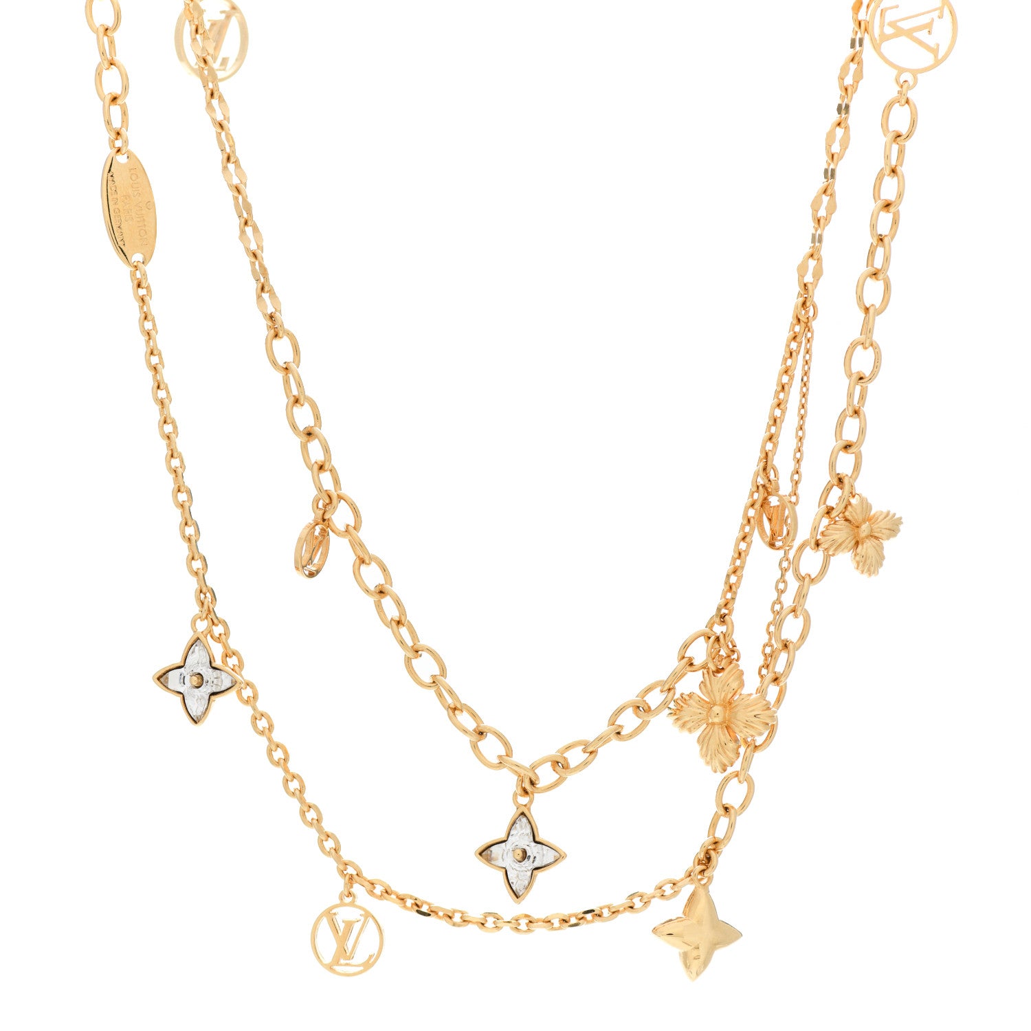 Louis Vuitton Metal Blooming Strass Necklace Gold 1 of 4