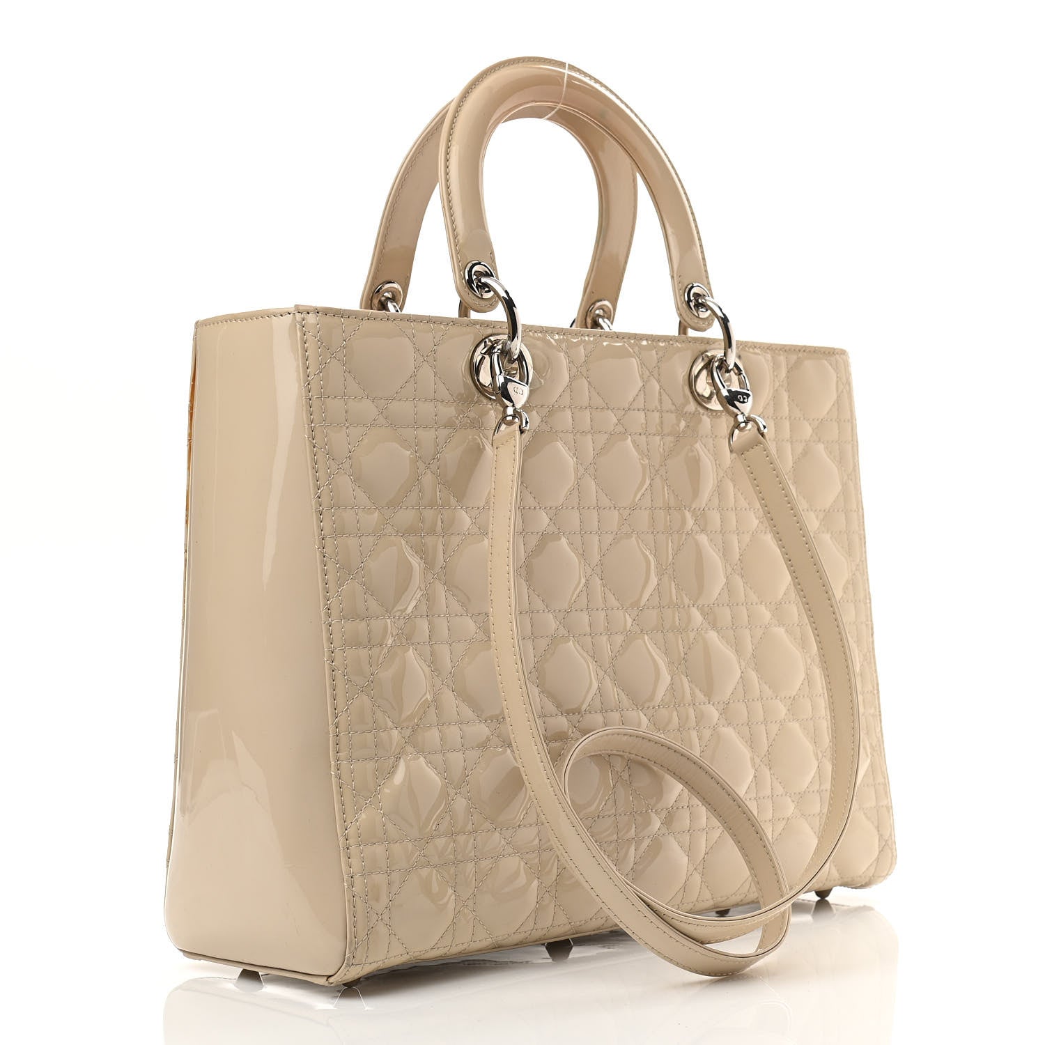 Christian Dior Patent Cannage Large Lady Dior Beige 2 of 15