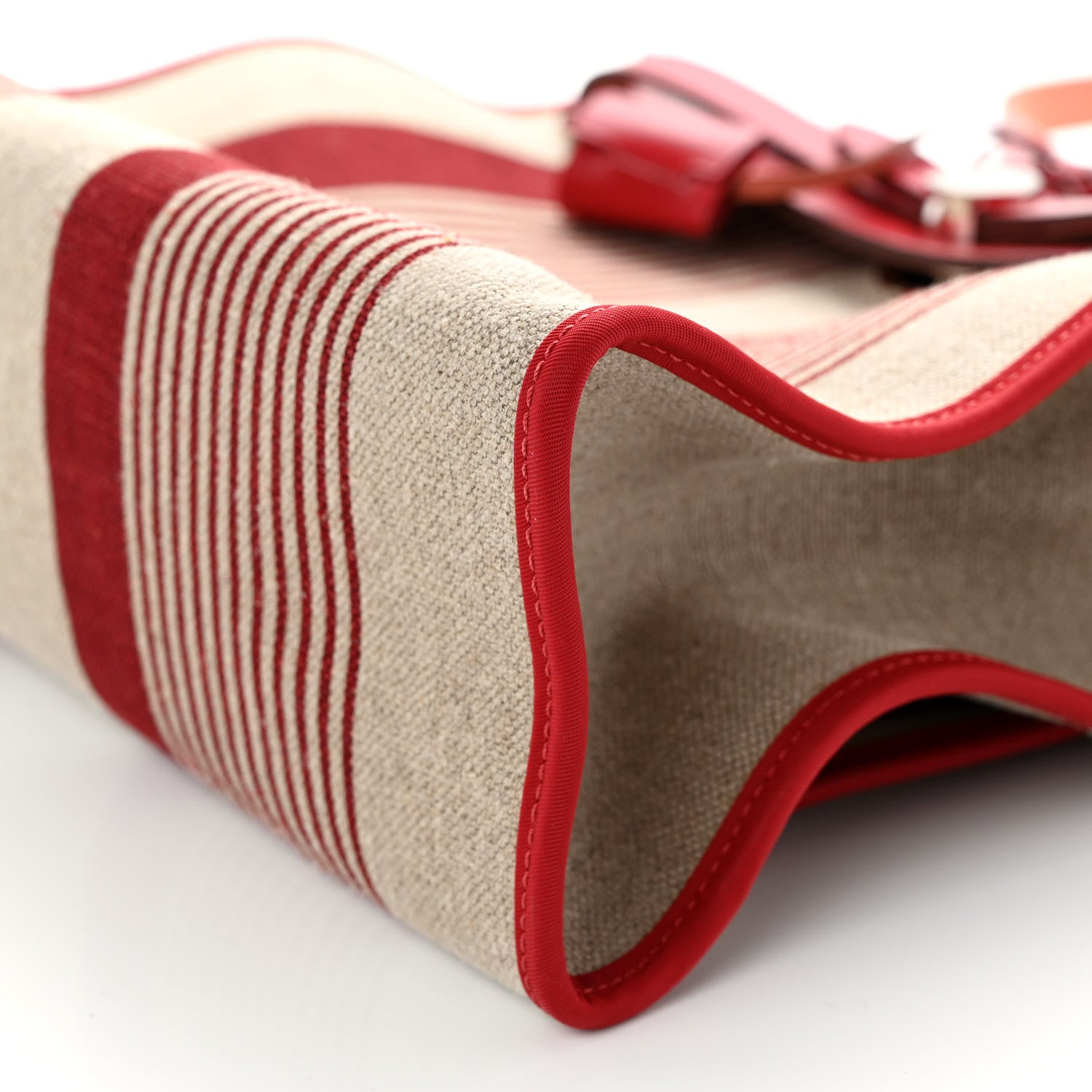 Hermes Vache Hunter Toile H Vibration Herbag Zip 31 PM Bordeaux Ficelle Rouge Piment 9 of 10