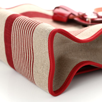 Hermes Vache Hunter Toile H Vibration Herbag Zip 31 PM Bordeaux Ficelle Rouge Piment 9 of 10