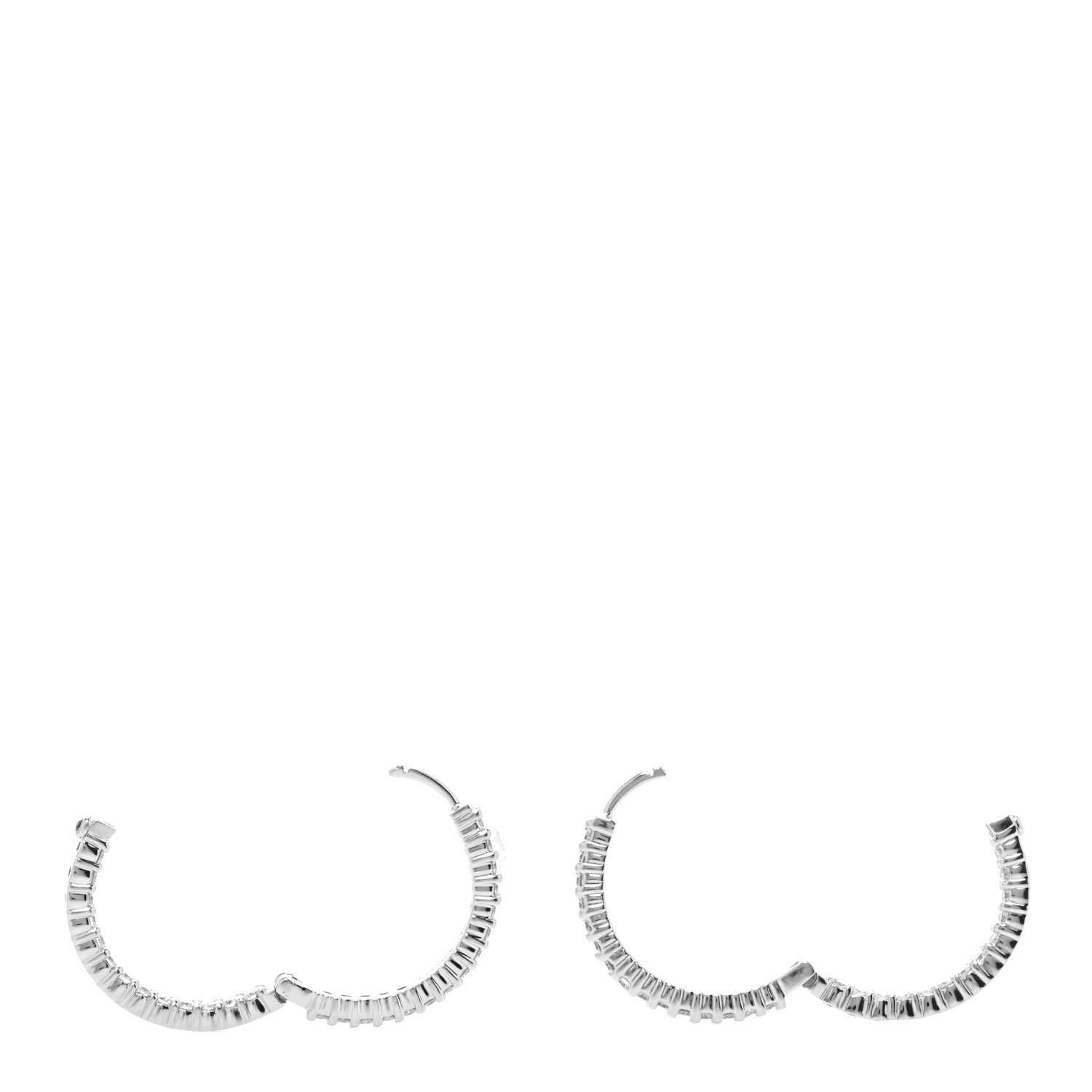 Roberto Coin 18K White Gold Diamond 1.00ctw Inside Out Hoop Earrings 3 of 4