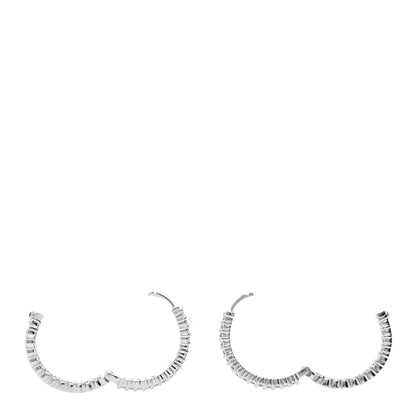 Roberto Coin 18K White Gold Diamond 1.00ctw Inside Out Hoop Earrings 3 of 4