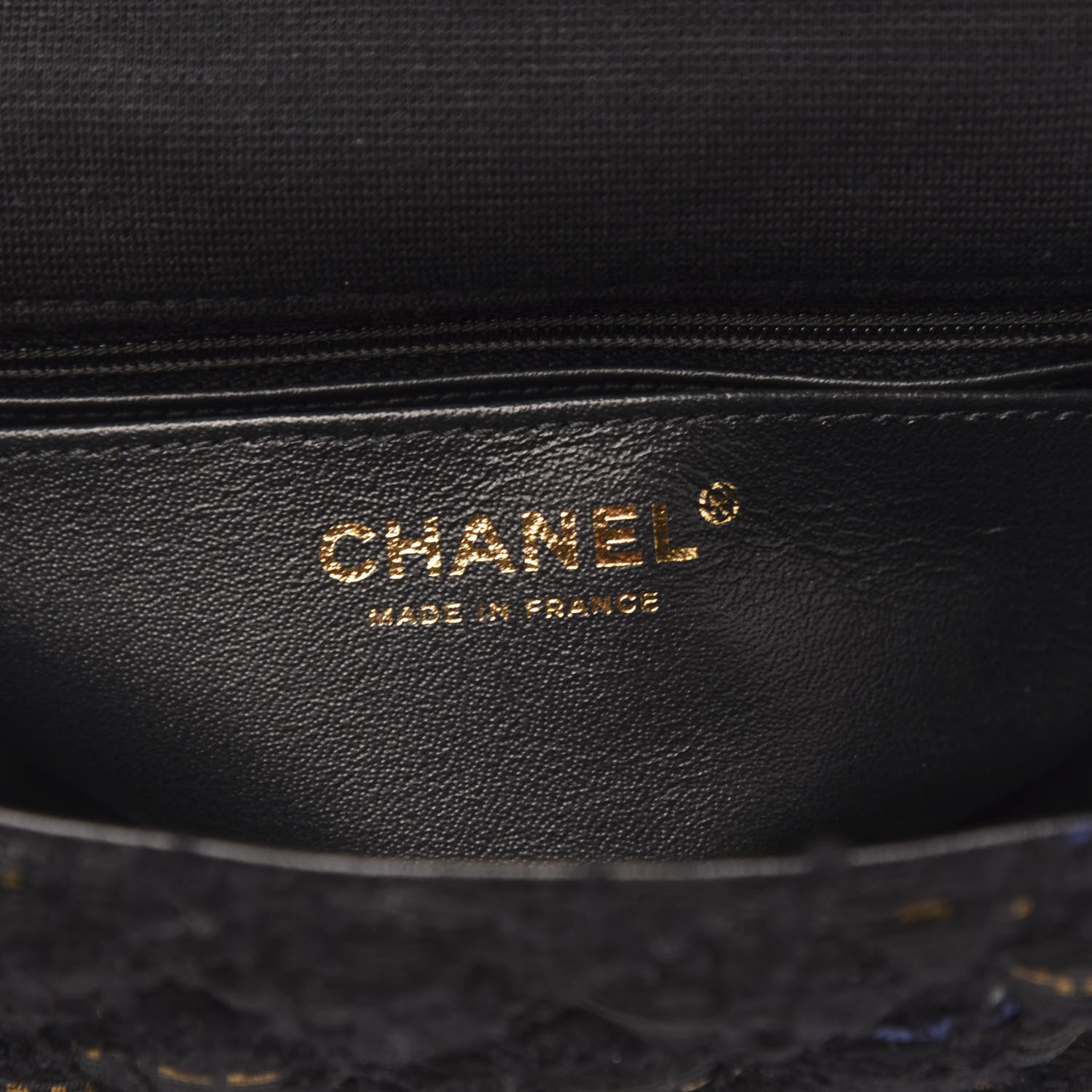 Chanel Tweed Quilted Mini 2.55 Reissue Flap Black Gold Navy 6 of 10