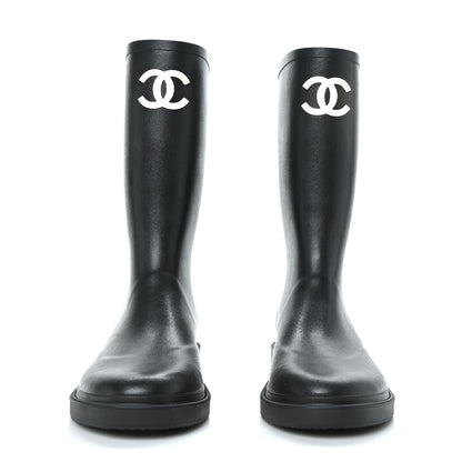 Chanel Caoutchouk CC High Boots 41 Black 2 of 8