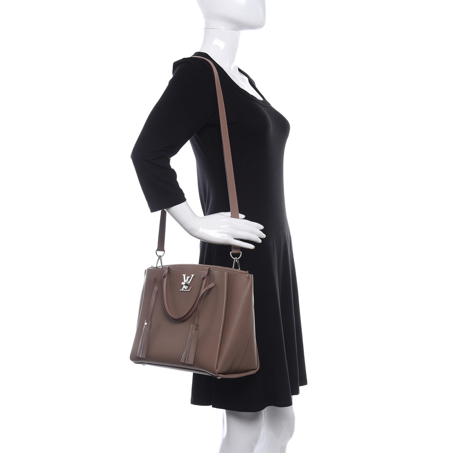 Calfskin Lockmeto Taupe Glace