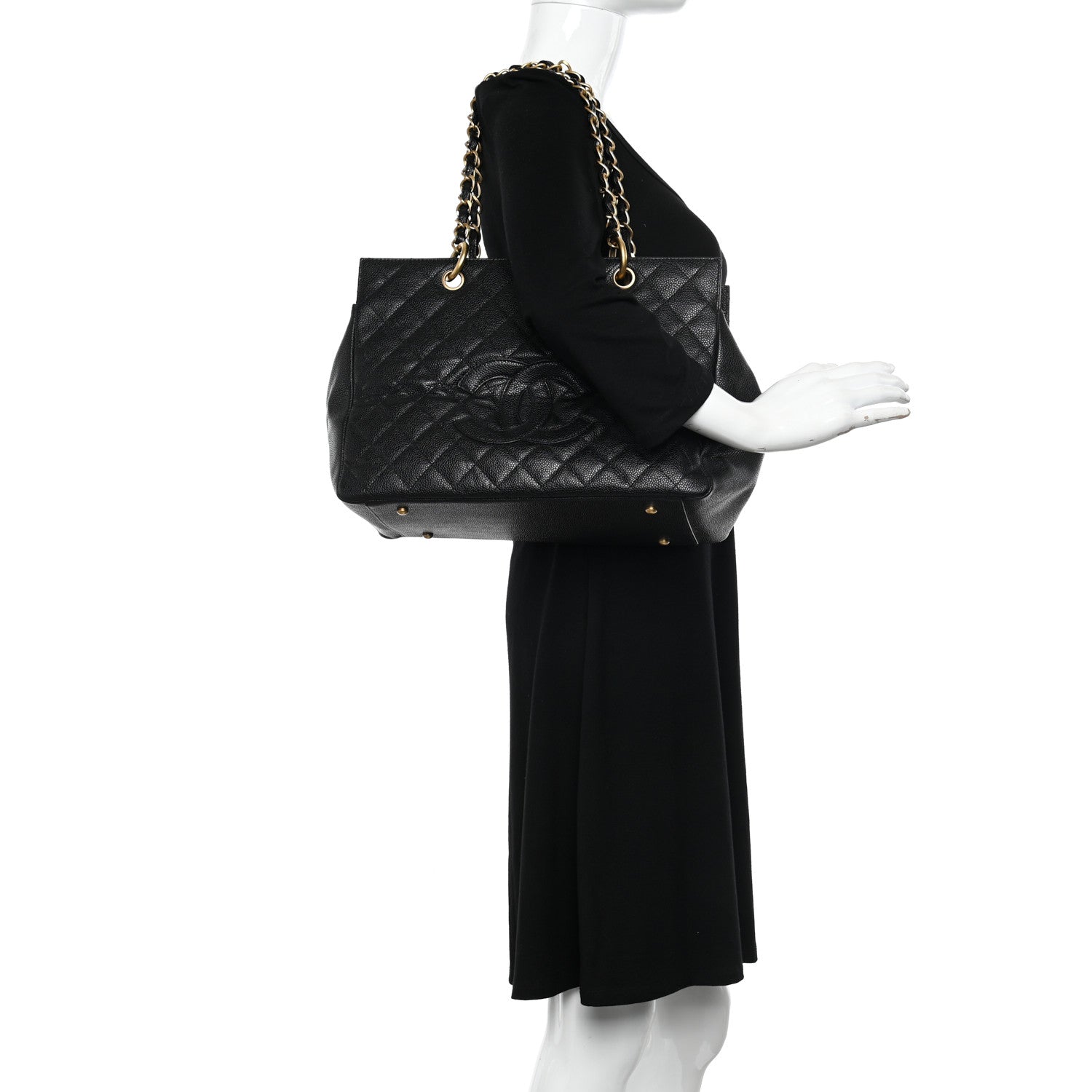 Chanel Caviar Quilted Grand Timeless Tote GTT Black 2 of 11