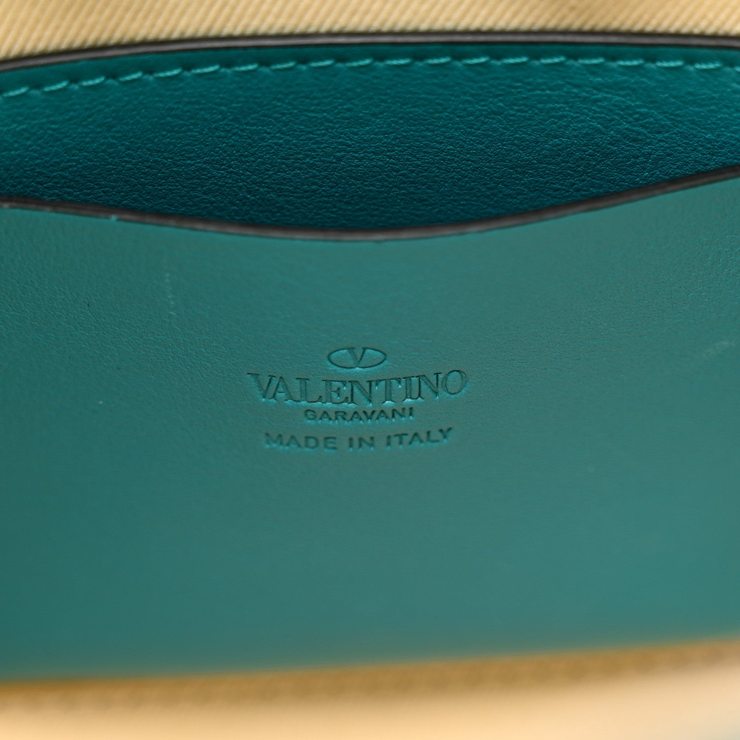 Valentino Garavani Calfskin Vlogo Bucket Bag Blue 6 of 10