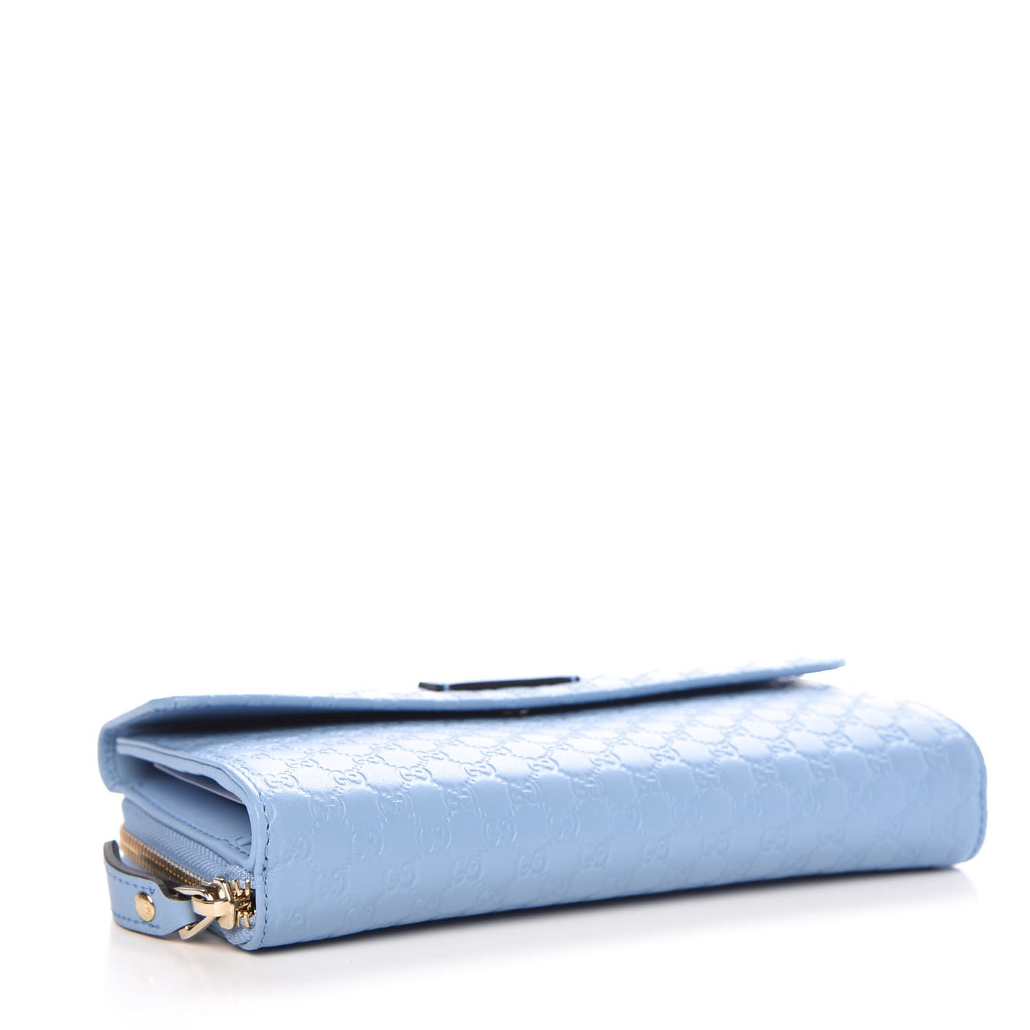 Soft Microguccissima Continental Zip Wallet Mineral Blue