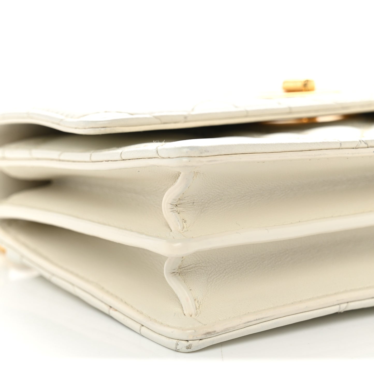Lambskin Macrocannage Mini Miss Caro Bag Latte