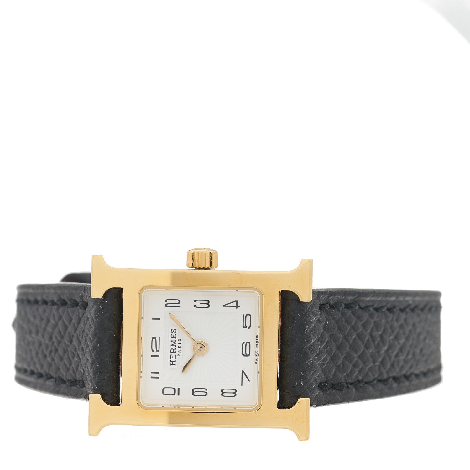 Hermes Stainless Steel Epsom 17.2mm Heure H Hour Quartz Watch Noir 2 of 5