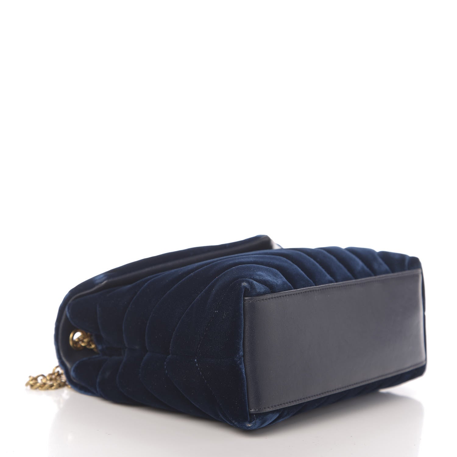 Saint Laurent Velvet Y Quilted Monogram Small Loulou Chain Satchel Medium Blue 4 of 11
