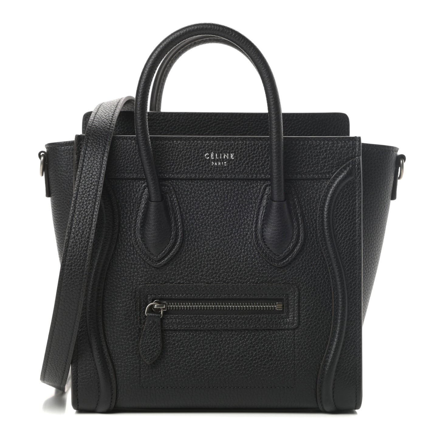 Drummed Calfskin Nano Luggage Black