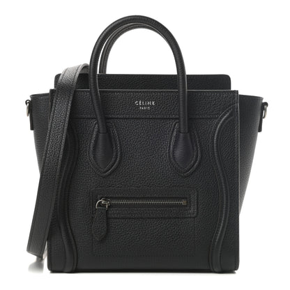 Celine Drummed Calfskin Nano Luggage Black 1 of 10