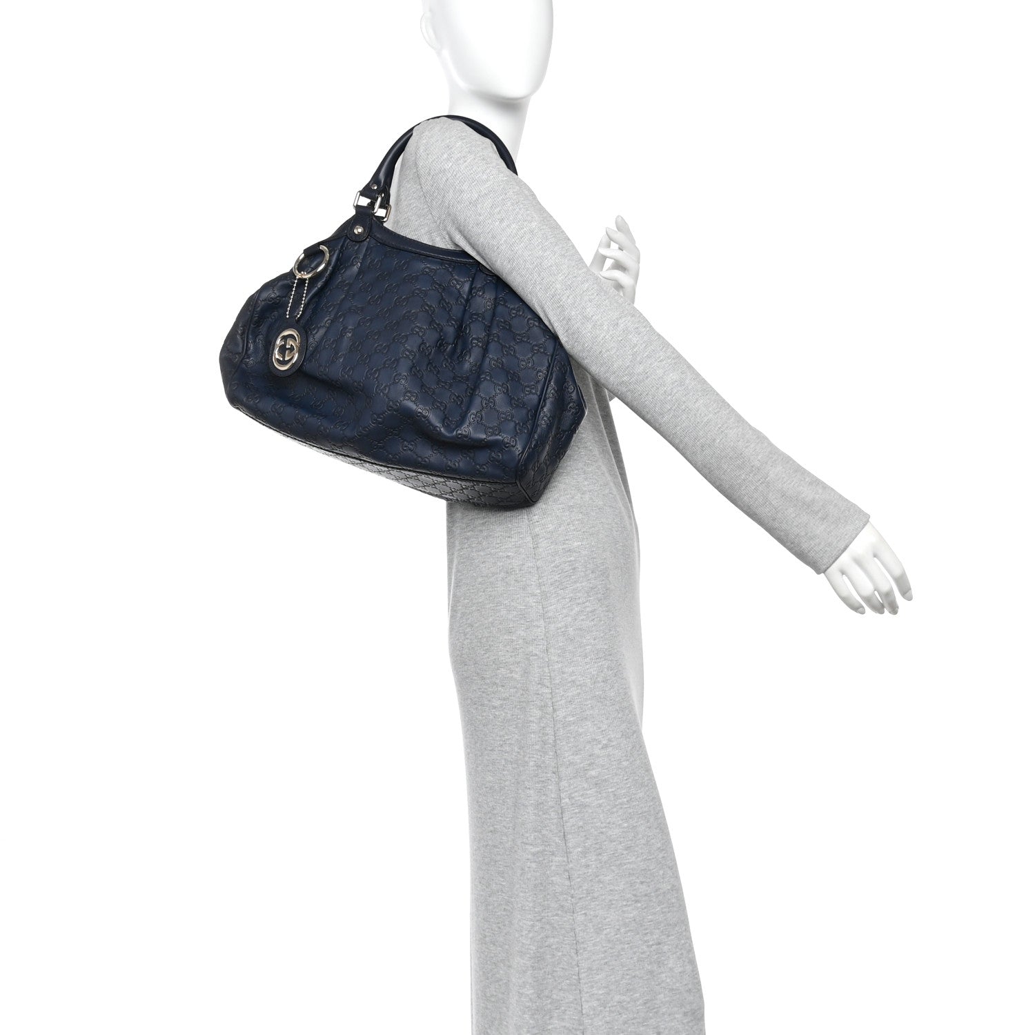 Gucci Guccissima Medium Sukey Tote Navy 2 of 12