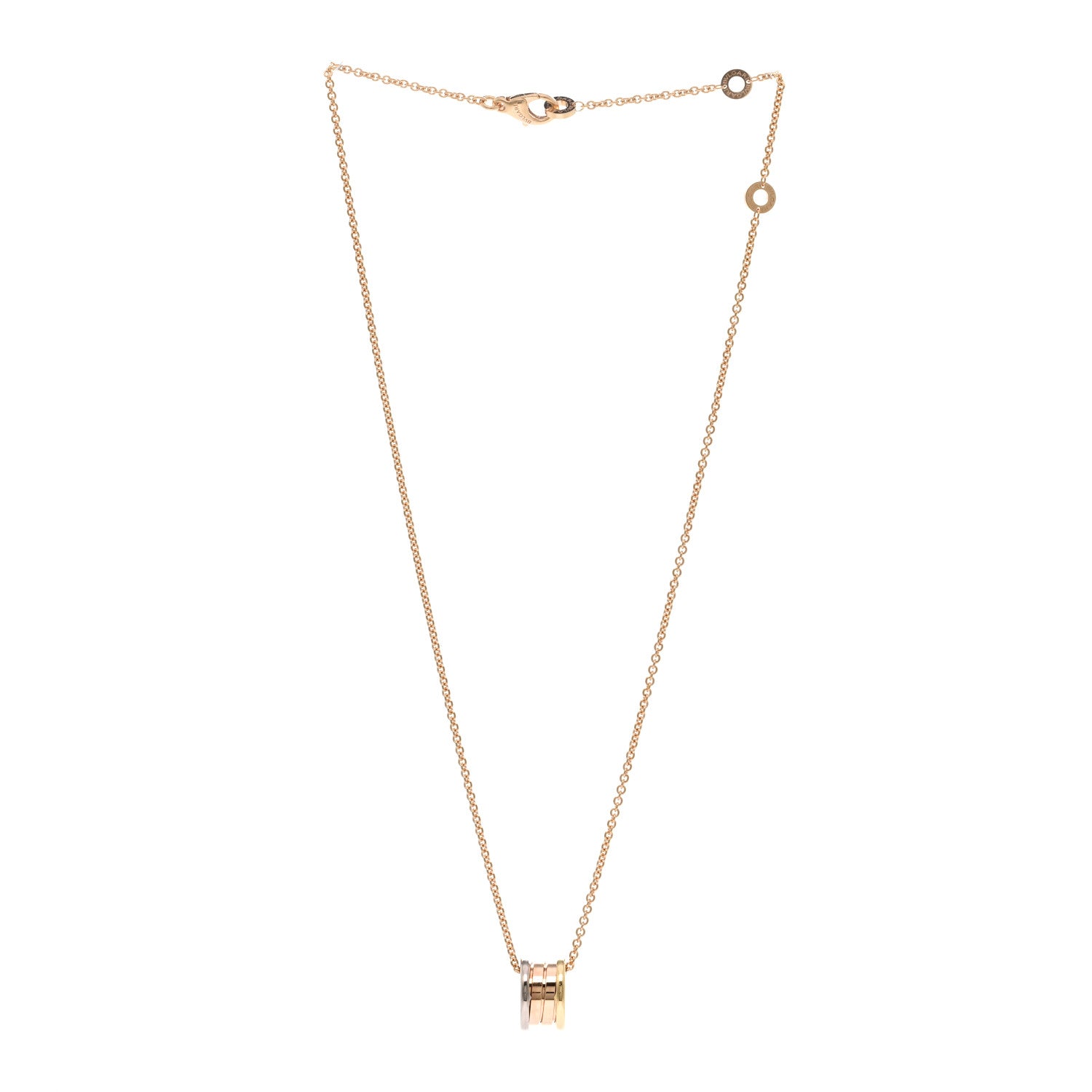 Bulgari 18K Rose White Yellow Gold B.Zero1 Pendant Necklace 3 of 4