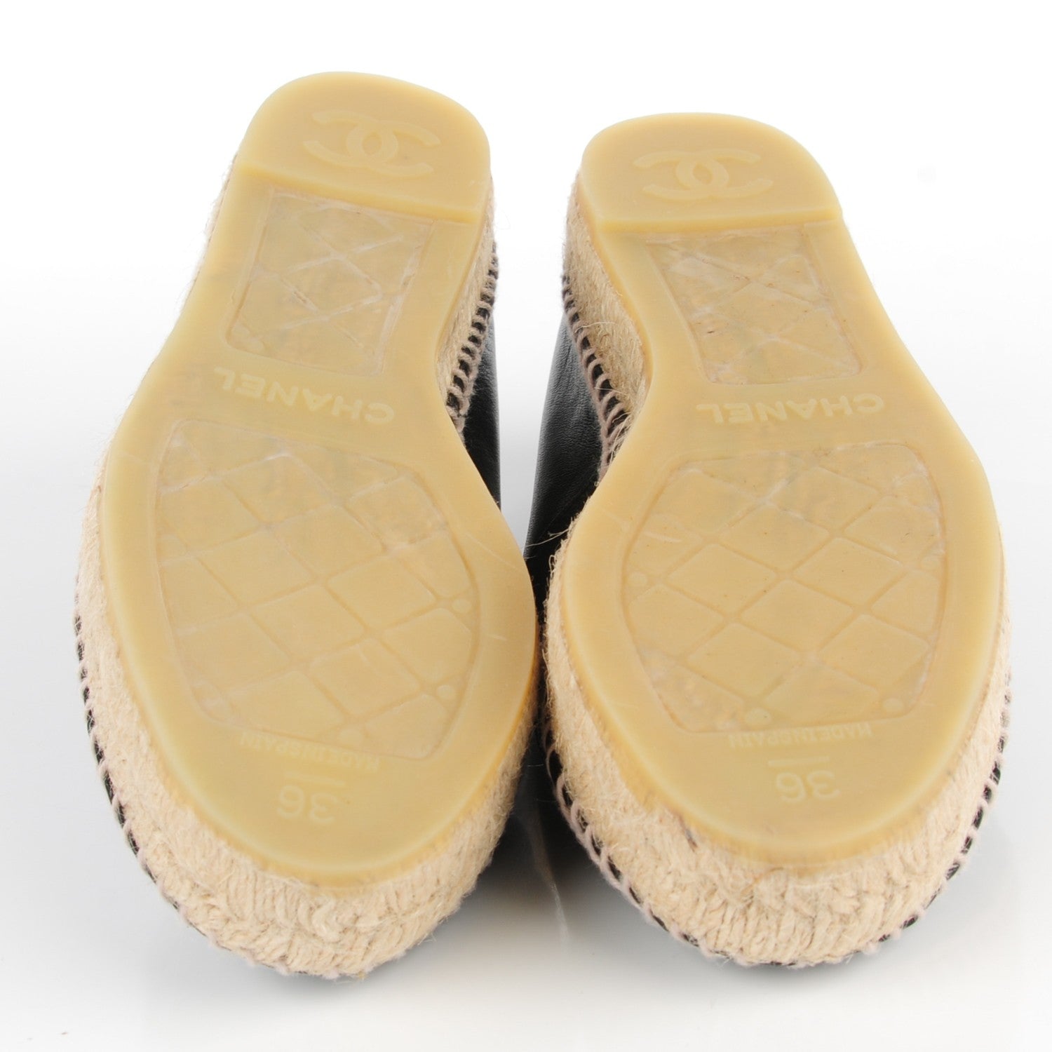Chanel Lambskin CC Espadrilles 36 Black 6 of 9