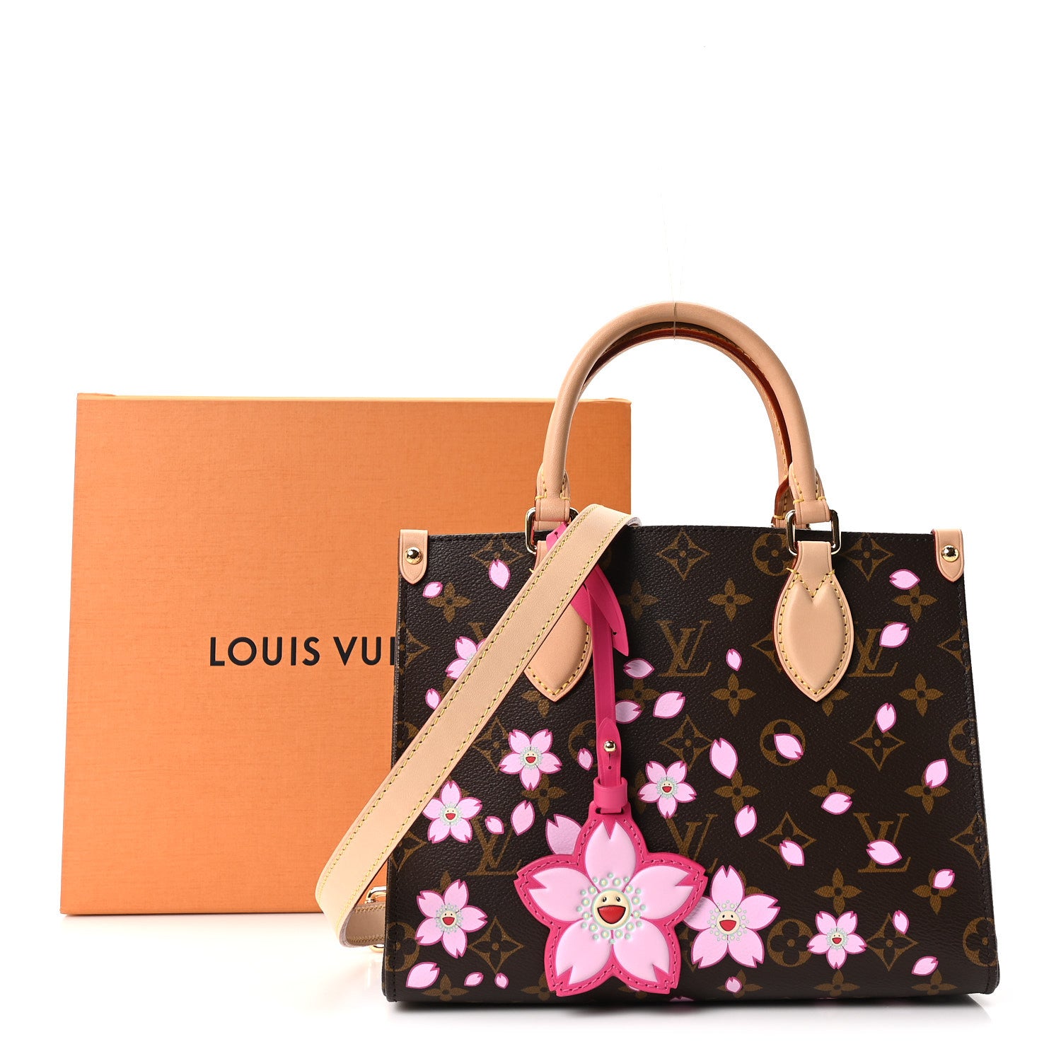 Louis Vuitton LV X TM Monogram Cherry Blossom Onthego PM Sakura Brown 9 of 9