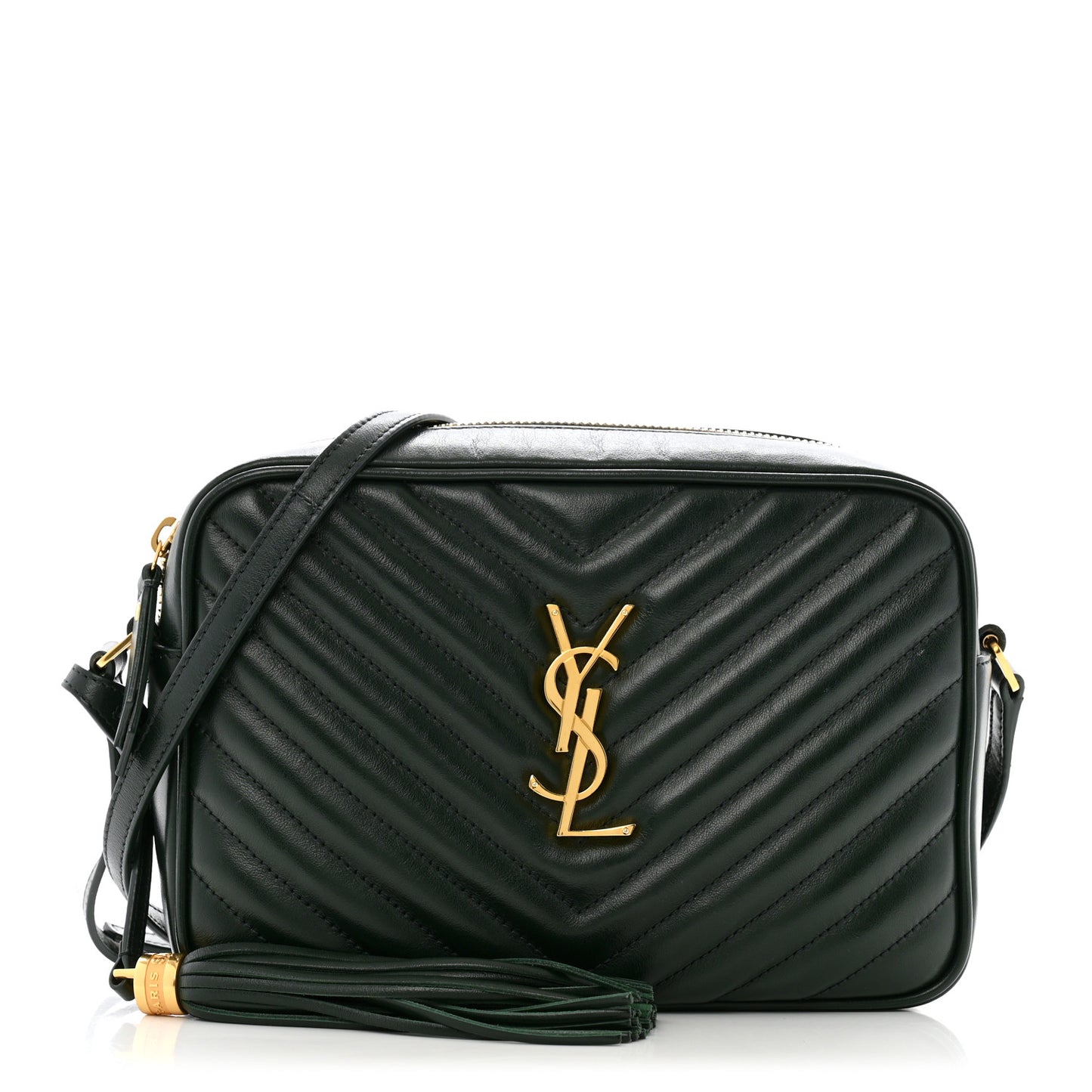 Calfskin Matelasse Monogram Lou Camera Bag Vert Fonce