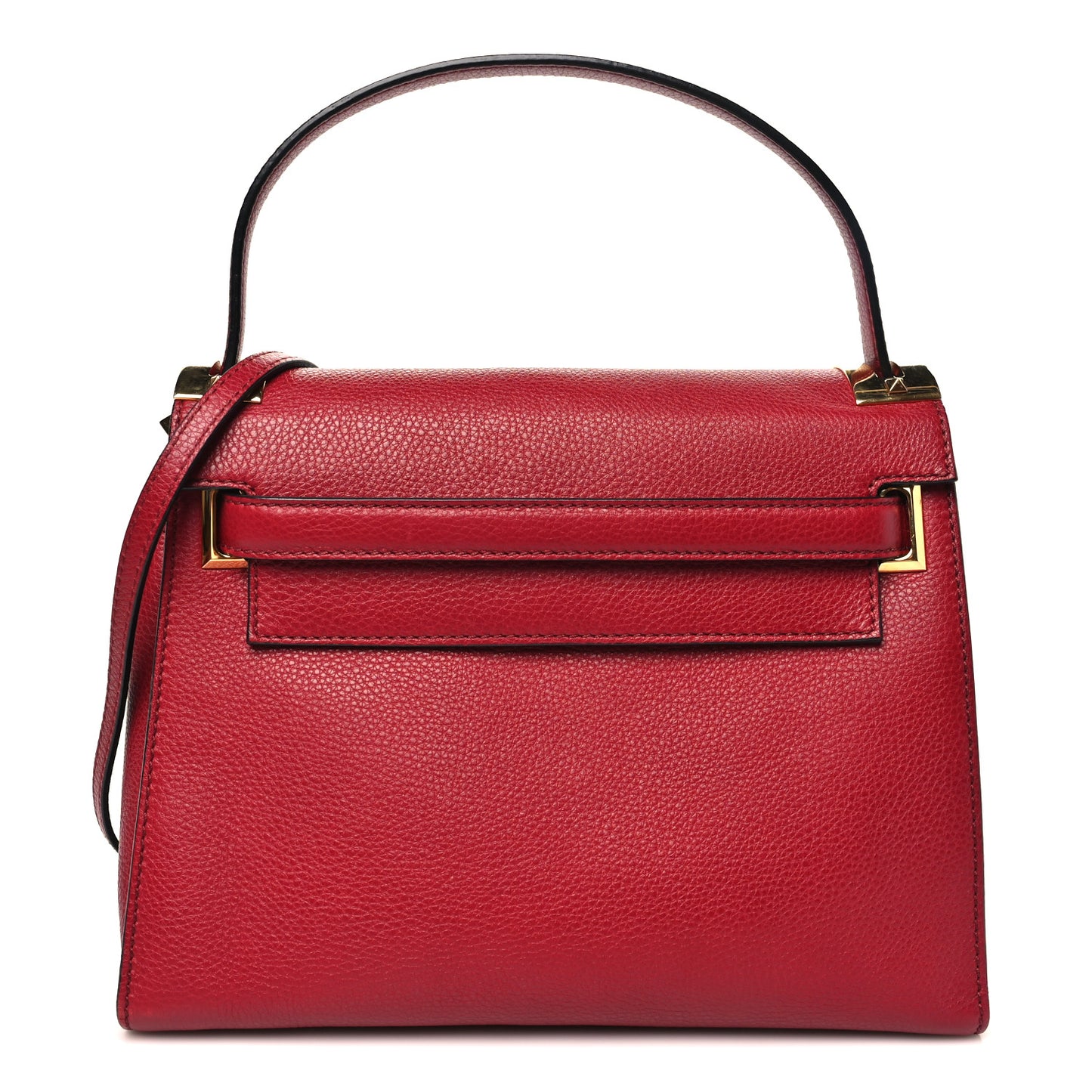 Grained Calfskin Medium My Rockstud Frame Bag Rosso Valentino