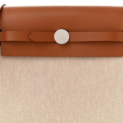 Hermes Military Toile Vache Hunter Herbag Zip Retourne 20 Ecru Beige Fauve 7 of 10