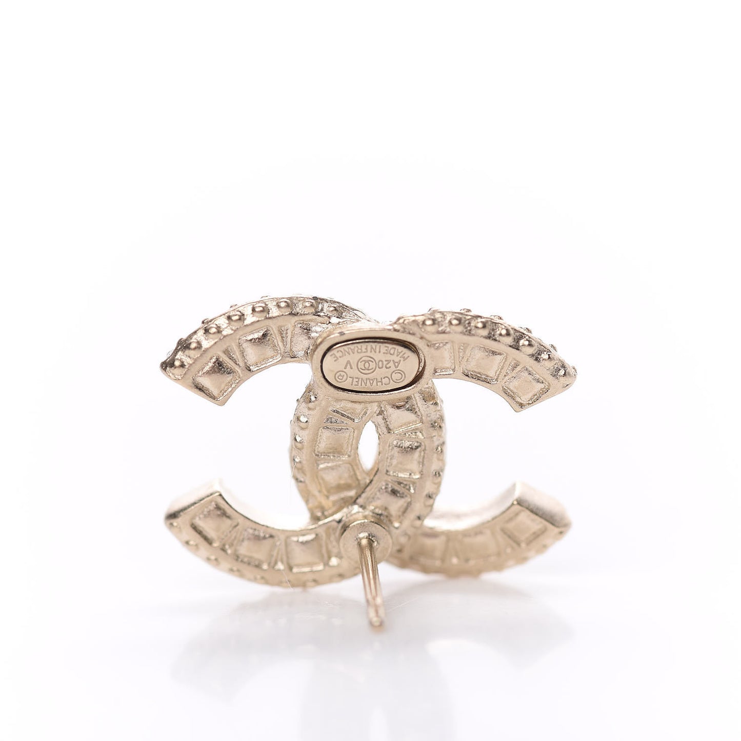 Crystal Timeless CC Earrings Light Gold