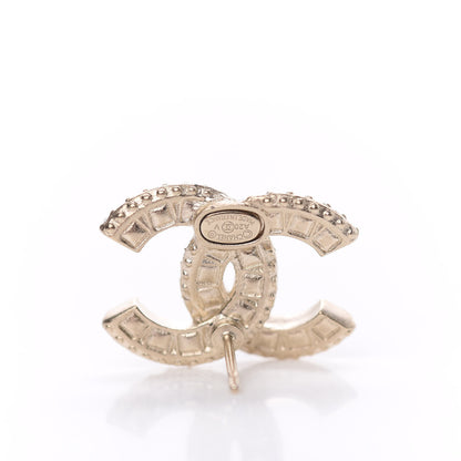 Chanel Crystal Timeless CC Earrings Light Gold 4 of 5