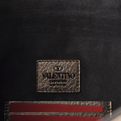 Valentino Garavani Metallic Pebbled Calfskin Large Rockstud Envelope Clutch Sasso 8 of 10