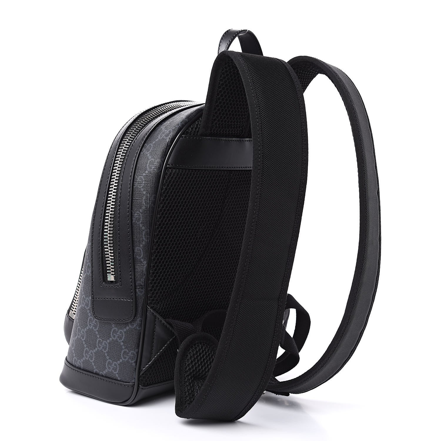 Gucci GG Supreme Monogram Appia Calfskin Web Small Day Backpack Black 3 of 10