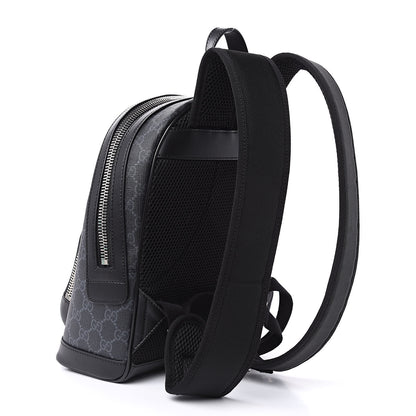 Gucci GG Supreme Monogram Appia Calfskin Web Small Day Backpack Black 3 of 10