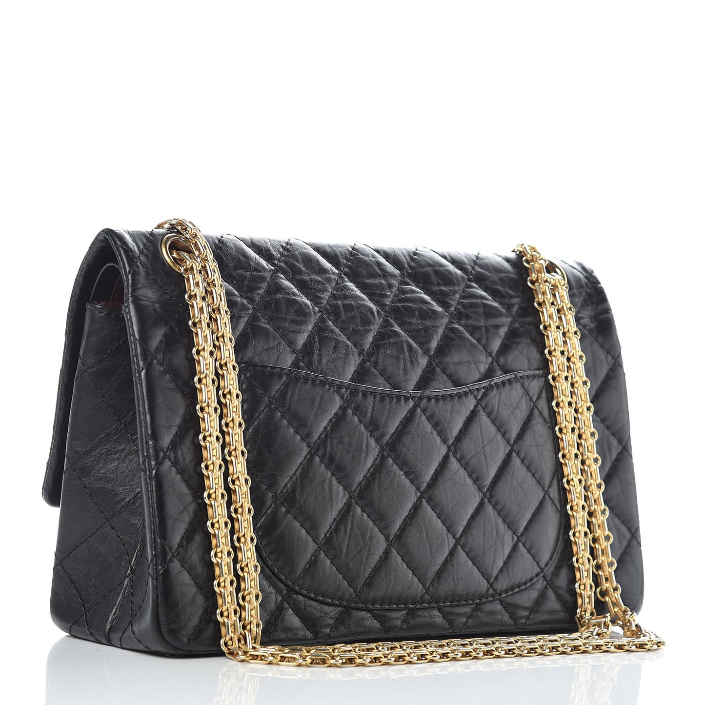 Aged Calfskin Quilted 2.55 Reissue 226 Flap Black