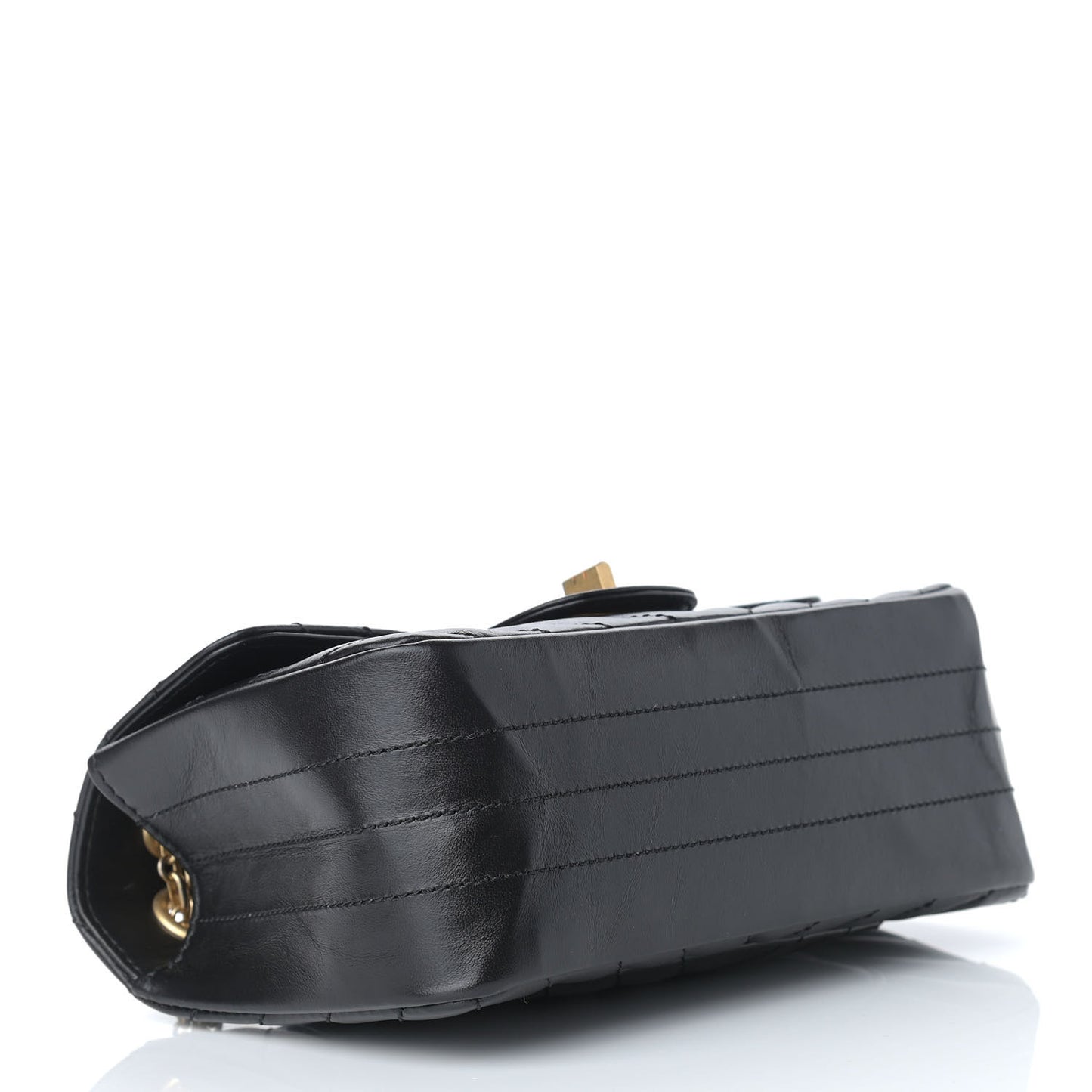 Aged Calfskin Chevron Quilted 2.55 Reissue Mini Flap Black