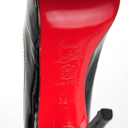 Christian Louboutin Patent Caracolo Plateau Platform Peep Toe Pumps 36 Black 6 of 13